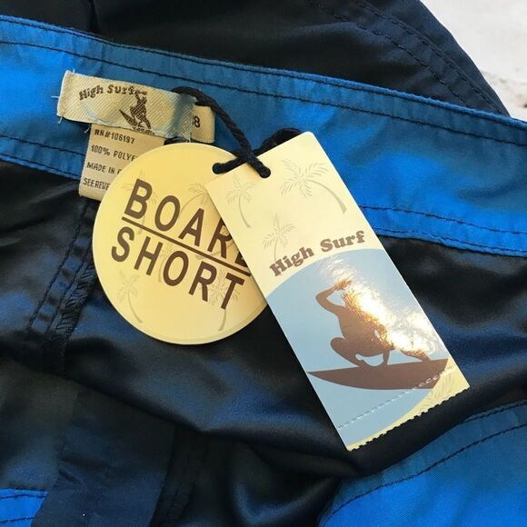High Surf Board Shorts Navy Blue Tie Waist Size 38 - Picture 4 of 5